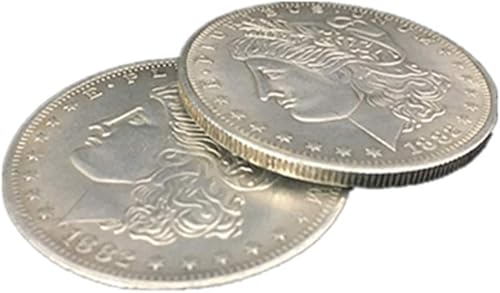 Miniatura 2 de blue-ther Monedas de mago de dólar Morgan de doble cara, accesorios mágicos de primer plano, ilusiones mágicas, accesorios de truco de monedas que