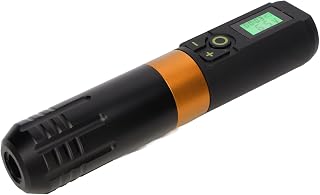 Cordless Tattoo Pen 2000mAh Tattoo Machine with Timing Function and Shader for Salon Artist Salon (Black Yellow)