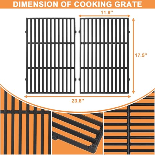 7638 65906 7525 7526 Grill Parts for Weber Spirit E-310 II E-310 Spirit S-310 Spirit 300 Series Grates, Spirit 700 Grill Grates Replacement Weber Genesis Gold B/C Parts, Genesis Silver B/C Grates