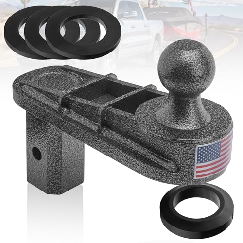 TOWGUARD 8 Offset Gooseneck Ball Extender 2-5/16 Hitch Ball 25 000 lbs GTW / 5 000 lbs VTW Maximum Cab Clearance for Short Bed Trucks Reinforced Rib Structure Polyurethane Stabilization System