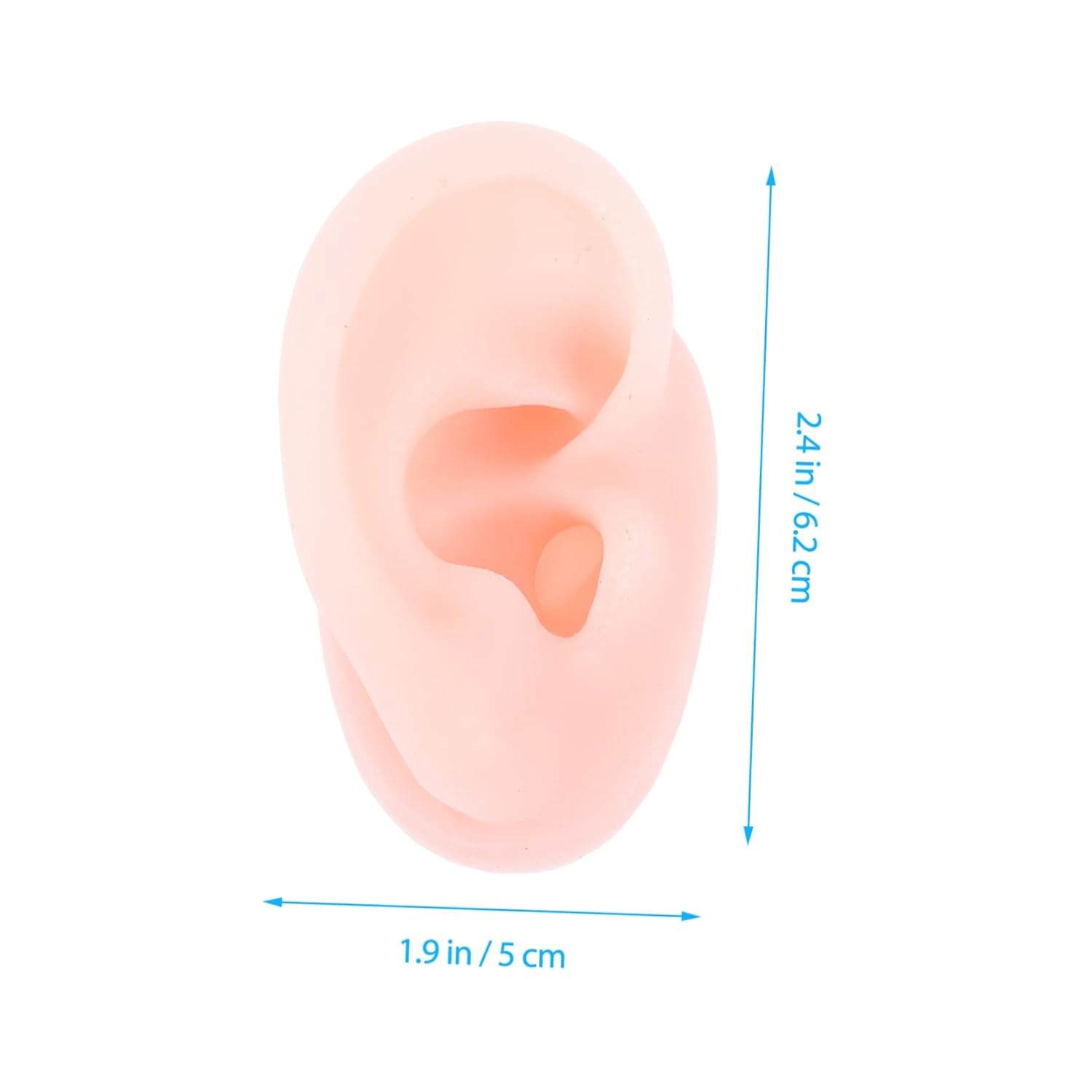 ULTECHNOVO 5pcs Realistic Ear Model Earring Display Silicone Fake Ear for Piercing Practice