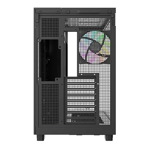 Thermaltake View 380 XL WS ARGB Boîtier PC Gamer Mid Tower ATX, Châssis Double Chambre avec Accents en Bois, Compatible Motherboard Hidden-Connector, 4 Ventilateurs Revers/Standard ARGB Lite, Noir