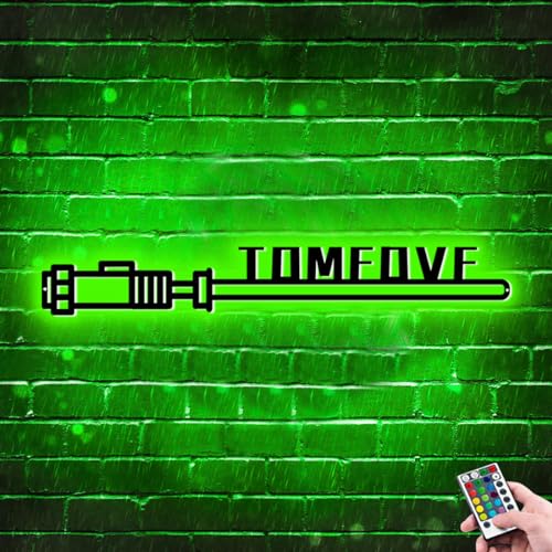 Letrero de neón de sable de luz personalizado, nombre de metal personalizado, luz LED de neón con alimentación USB para decoración de pared de habitación, letrero iluminado de habitación, regalos para
