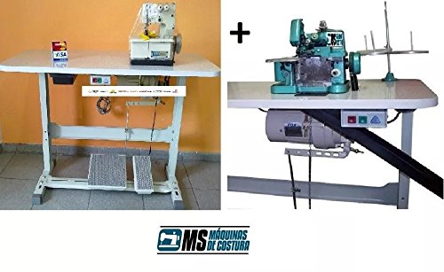 Overloque+ Galoneira Semi Industriais Com Motor+mesa (110)