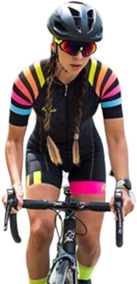 Traje de triatlón for mujer, conjuntos de Jersey de ciclismo, mono, ropa for bicicleta, traje de ciclismo de manga corta, ropa deportiva (Color : 08, Size : Medium)