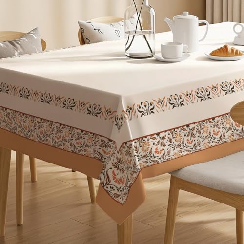 Image of Urban Space Sicilia Table Linen Collection - Premium Water & Stain Resistant Dining Table Cover for 4 Seater, Anti Skid Table Cloth for Center Table (Still Morning, 4 Seater 52 inch x 72 inch)