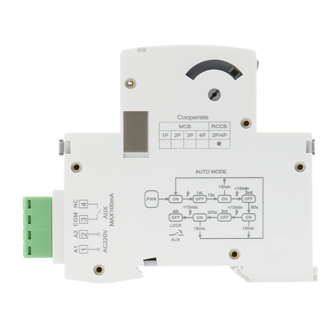 Auto Rearmable Diference Switch z automatycznym ponownym połączeniem 4P 40A 30mA 6Ka Class AC. Dyferencjał Autoregowalny Dyferencjalny Automatyczny Rearme Szyna Din. RCCB