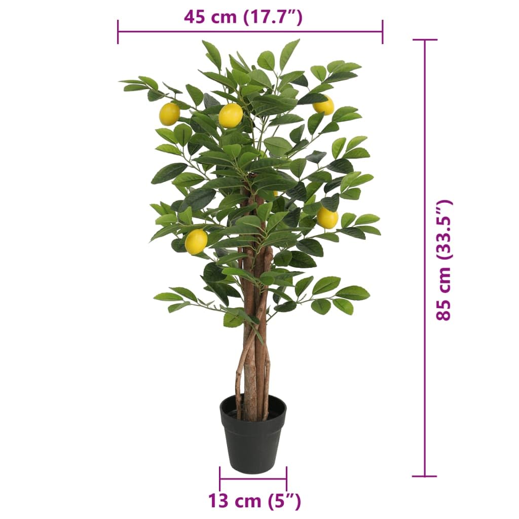 vidaXL Limonero Artificial con 3 Troncos PP Verde 85 cm