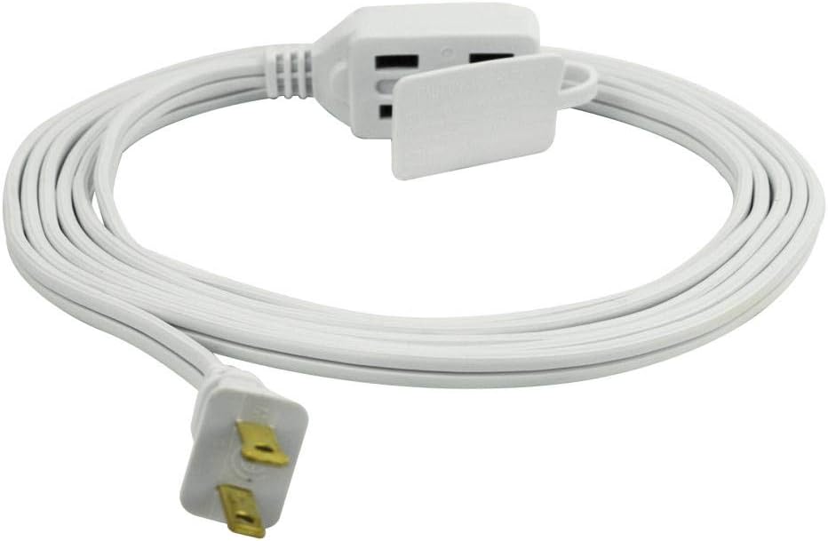Prime EC660609 9-Foot 16/2 SPT-2 3-Outlet Cord, White
