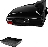 Vista 15 de TCMT Pestillos negros picados para motocicleta, maletero con respaldo compatible con Harley Davidson 2014-2025 Touring CVO Road King Road Glide