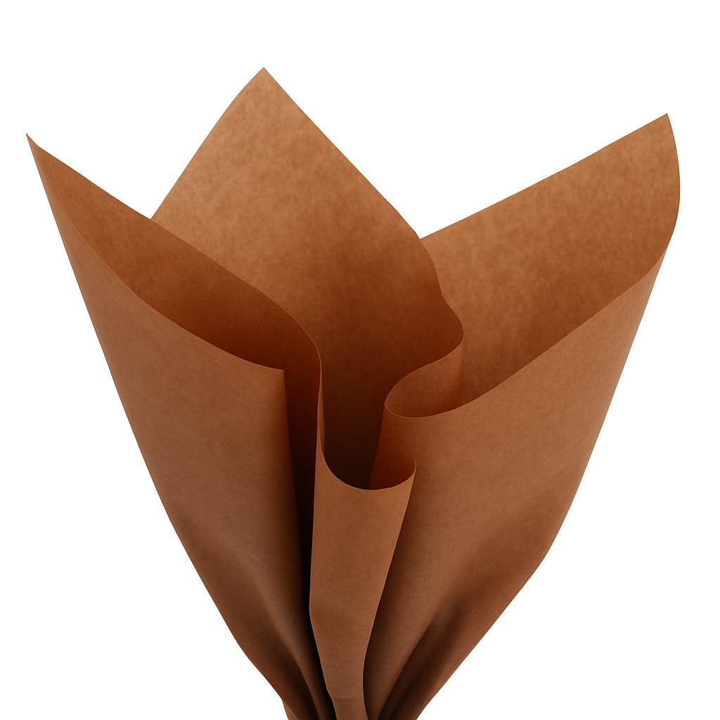 PMLAND 100 Sheets Brown Tissue Paper Bulk, 20x15 Inches Double Sided Color Wrapping Tissue Paper for Gift Wrap Bags Crafts Wedding Party and Holiday Decorations
