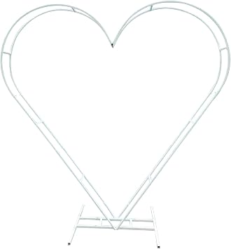 Heart Wedding Arches for Ceremony, Wedding Heart Arch Stand, White Metal Arch Backdrop Iron Wedding Arch Balloon Stand for Outdoor Wedding Decorations, 6.7ft