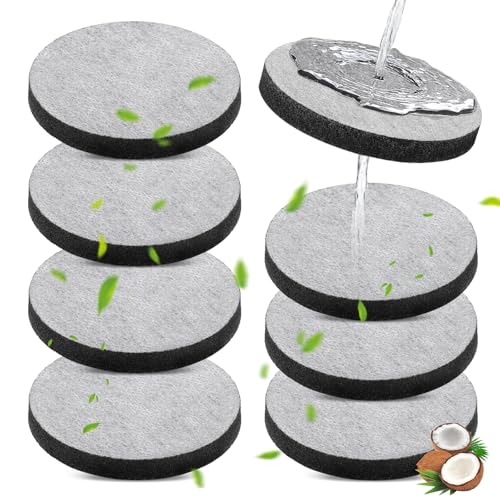 Teokantz 8-Packs Bottle Filter Discs for Brita Fill & Go Water Filter Bottles Micro Disc Water Filter Discs Reduce PFAS Chlorine Micro Particles Taste-Disturbing Substances in Drinking Water