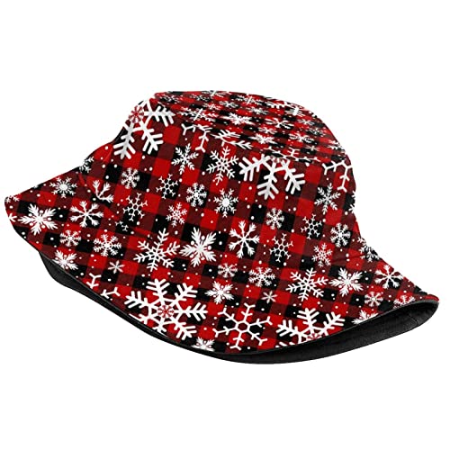 Christmas Snowflakes Bucket Hat For Women Men Boys Girls Gifts, Fashion Packable Unisex Print Outdoor Christmas Bucket Hat #TOP1