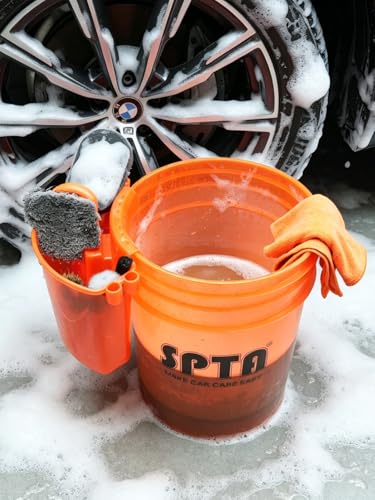 SPTA Lot de 33 seaux de Lavage de Voiture, 20 L, sans Rayures, avec Filtre de Lavage de Voiture, Gant de Lavage, éponge, Brosse de Nettoyage pour pneus, Ensemble Complet d'outils d'entretien de – vue 9