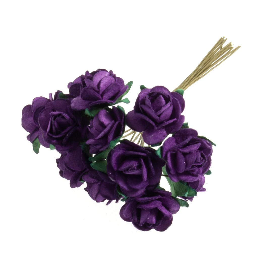 EliteKoopers 15mm Mulberry Paper Flower Rose For Craft Scrap Booking Wedding Bouquet (36Pcs)
