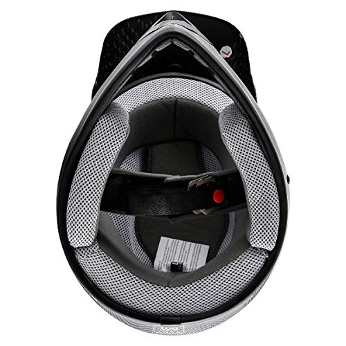 TCT-MOTORPARTS DOT Youth Kids Motocross ATV Helmets Offroad Street Dirt Bike Go-Kart BMX MX Full Face Helmet Carbon Fiber Medium Size