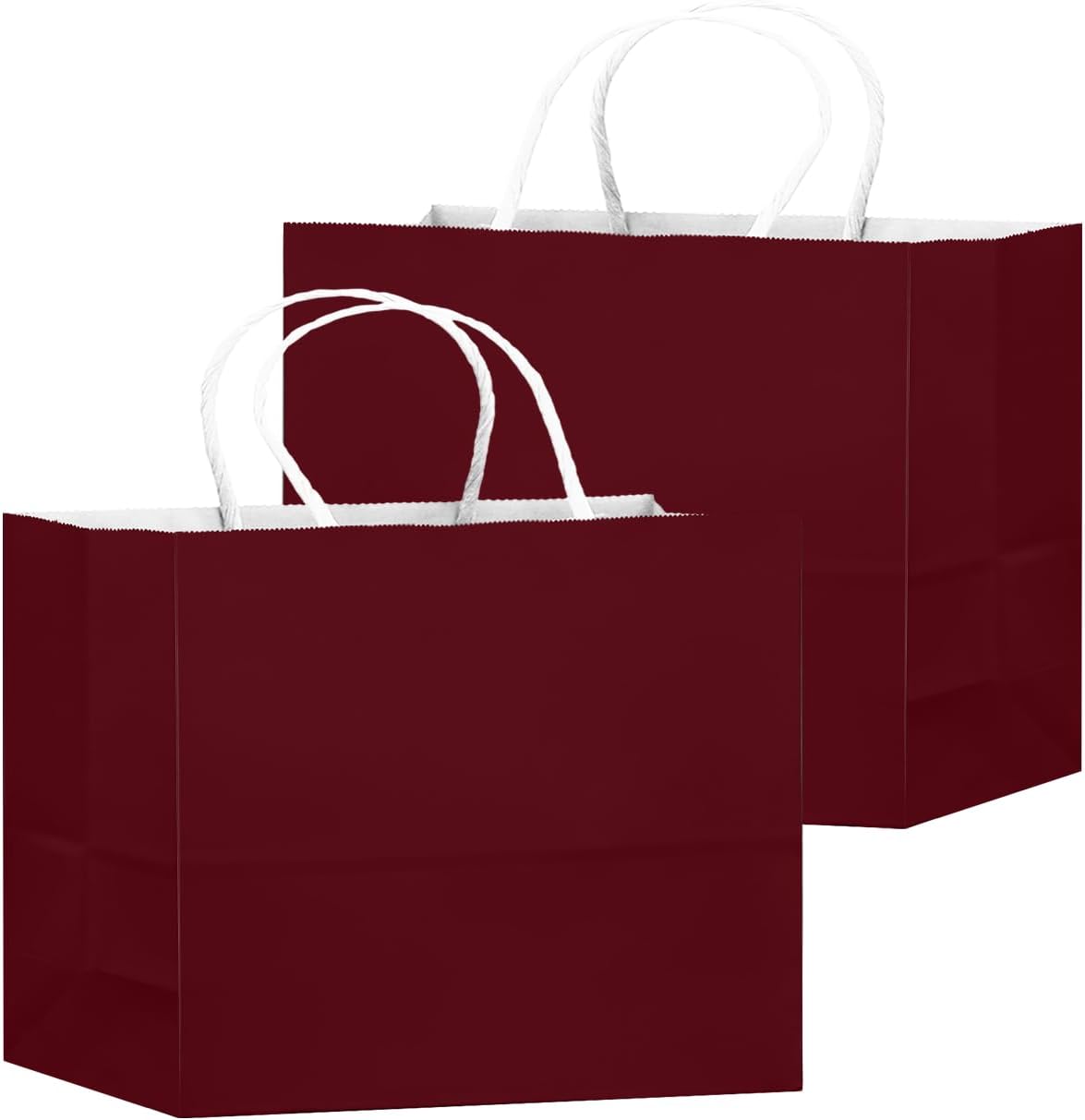 qiqee 24PCS Large Gift Bag with Handles Bulk 13"x4.5"x10" Gift Bags Coffee Bags Multiple Uses (32x11x25cm,Wide Large)