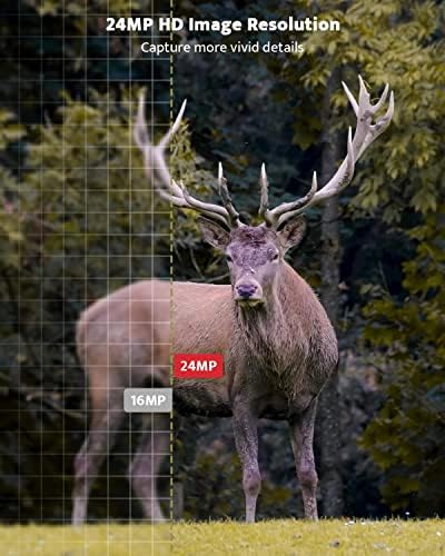 usogood wildlife Camera 24MP/1080P Trail Camera with Night Vision Motion Activated - Game Cam, 120° Detection Angle 850nm IR LEDs IP66 Waterproof for Outdoor Garden Monitoring