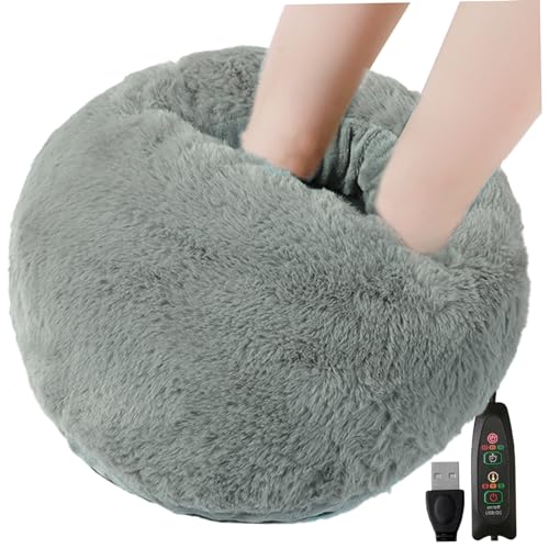Foot Warmer Large USB Electric Feet Warmer with 3 Temperature ＆ 3 Timer Settings Machine Washable Feet Heater Fat Heating Pad for Bed, Office, Under Desk