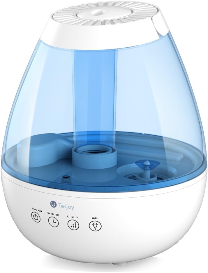 Cool Mist Humidifier, Premium Ultrasonic Humidifiers with 7 Night Light for Bedroom Baby, Whisper Quiet, Auto Shut-Off, 360° Outlet, Touch Panel, Timer, Filterless Vaporizer (BPA-Free)