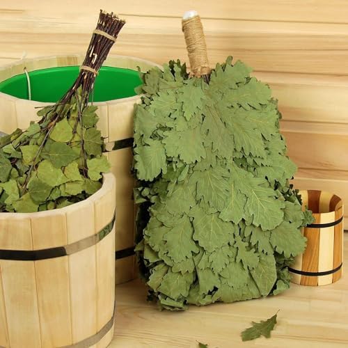 Traditional Professional Russian Caucasian Oak Whisk Venik Broom Bath for Sauna Banya Wenik Organic Massage Веник для бани [2 pcs] image 5