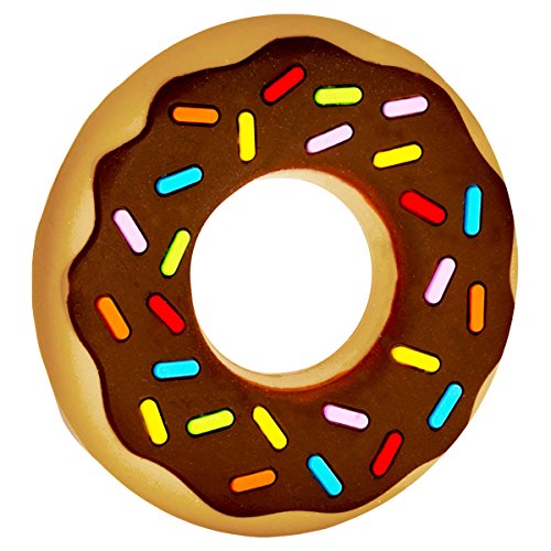 Image of Silli Chews Teething Wafer Pain Relief Safe Silicone Teether Textured Soft Flexible Funny Food Teething Toy - Chocolate Donut (Doughnut) Silly Chew Toy
