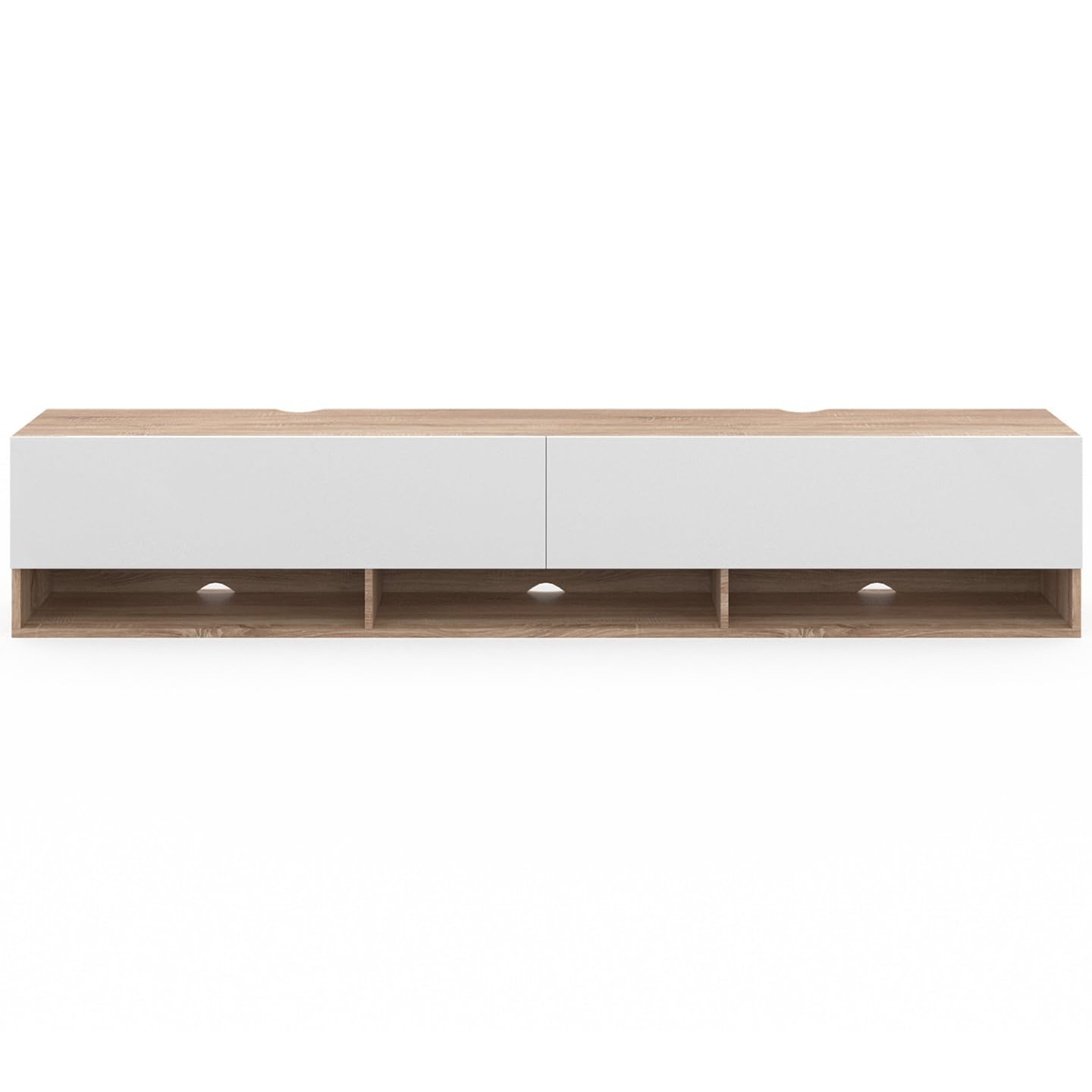 IDMarket - Mueble TV 180 cm Colgante Elio 2 Puertas con estante, Madera y Blanco