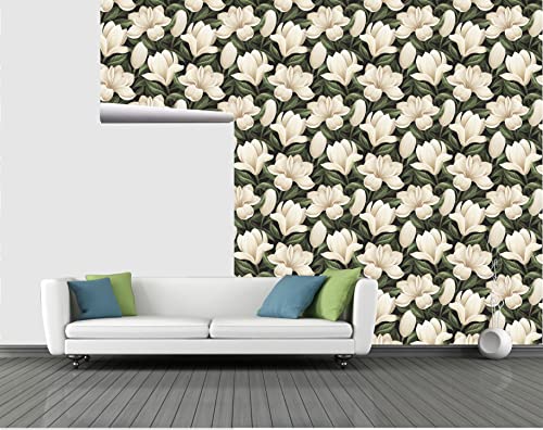 Image of CABANA HOMES Wall Stickers Botanical DIY Flower Wallpaper for Decals (45 x 125 cm, 2 Rolls) (12 sq. ft) Decorative Self Adhesive Home Decor Bedroom Living Room Drawing Room, Green