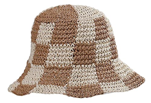 Womens Straw Sun Hat Woven Bucket Hat Fishing Hat Beach Hat Foldable Cap Summer Caps #TOP18