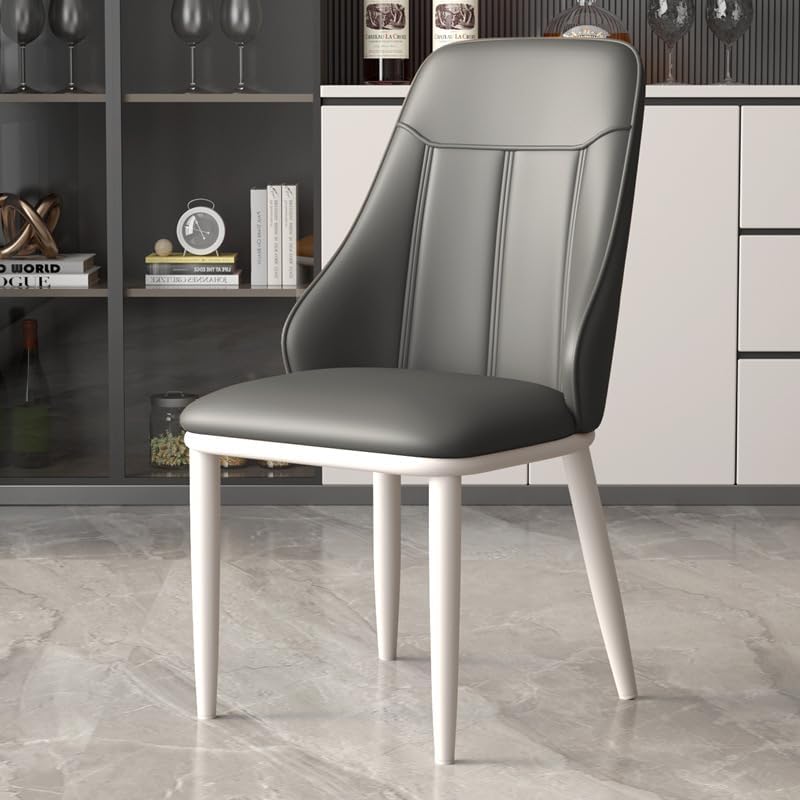 Set of 4 Light Luxury Upholstered Dining Chairs with Backrest & Metal Legs - High Resilience Kitchen & Office Armchairs for Dining Room & Bedroom