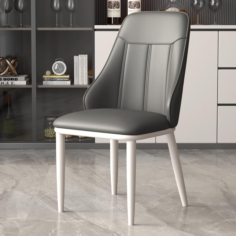 Set of 4 Light Luxury Upholstered Dining Chairs with Backrest & Metal Legs - High Resilience Kitchen & Office Armchairs for Dining Room & Bedroom