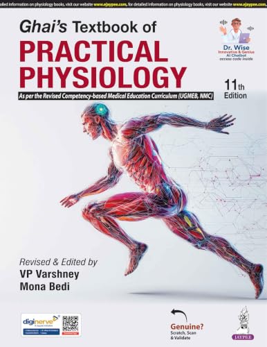 Image of Ghai's Textbook of Practical Physiology, 11 /E for MBBS 1st Year Students | As per Revised CBME Curriculum (UGMEB / NMC) | With OSPE, Viva Voce Q&A, Flowcharts and Physioclinical Correlations