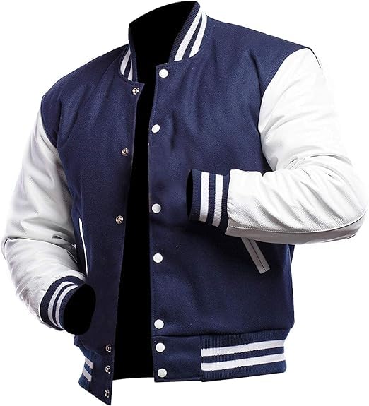 Image of Letterman Varsity Jackets for Men, Baseball Bomber Jackets, High School Letterman Jackets, Warm Wool Outerwear
