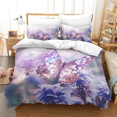 Parure de lit papillon 200x200 pour ado avec housse de couette - 3