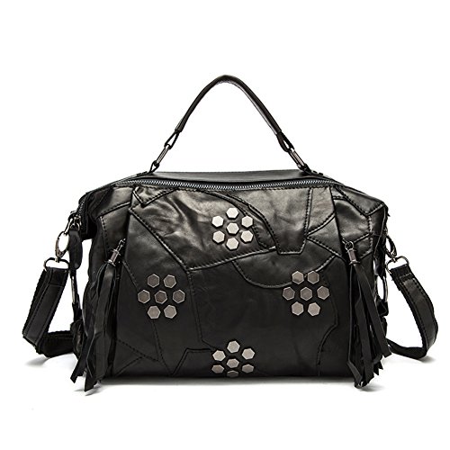 Sac à main en cuir avec broderie pour organiser vos journées