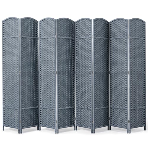 8-Panel Outdoor Privacy Screen, Folding Room Divider Made of Fade