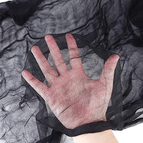 MIAHART Halloween Creepy Cloth Black Creepy Gauze Spooky Halloween Decorations for Haunted Houses Party Doorways Decor 6.5ft x13ft (2mx4m)