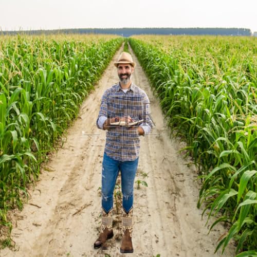 YXCFEWD Cowboy Boots for Men, Slip on Square Toe Boots, Slip Resistant Boots Chunky Heel, Sport Patriot Western Men's Boot4