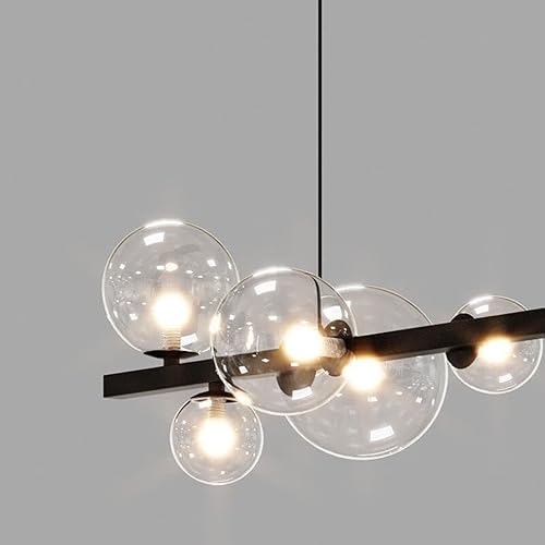 Miniatura 5 de Candelabros, Diningp Led Suspensionp, Bola de Vidrio con G4 Socketp Altura Ajustable Nórdica Industrial Luz Industrial para Sala de Estar Cocina
