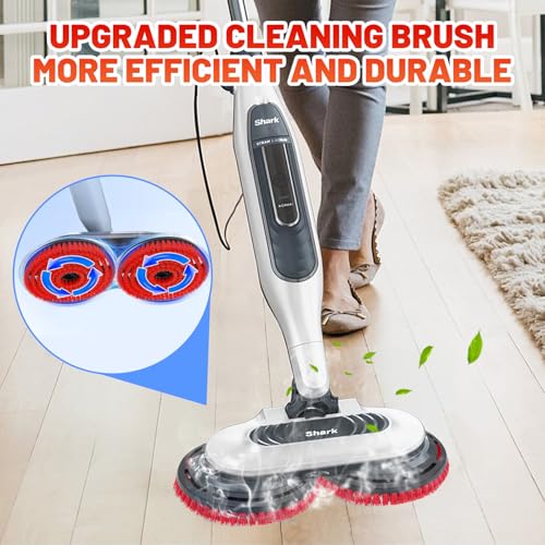 Image of 2 Pack Upgraded Replacement Pads for Shark Steam Mop - Advanced Scrubbing Brush Heads with Microfiber Surface | Deep Cleans Grout & Removes Stubborn Stains | Fits S7000 /S8201 /S8001 /S7201 Models