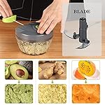 Cambom Manual Food Chopper Vegetable Cutter, Hand String Vegetable Chopper Onions Cutter for Vegetable Fruits Nuts BPA Free Food Safe Material, 500ml Gray - Image 3