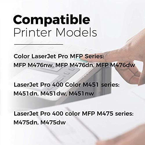 Image of MYCARTRIDGE Remanufactured Toner Cartridge Replacement for HP 312X 312A CF380X CF380A for MFP M476nw M476dn M476dw Pro 400 Color M451dn M451dw M451nw M475dn Printer (Black Cyan Yellow Magenta 4 Pack)