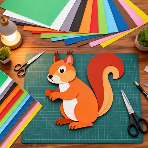 Image of MEARCOOH Foam Sheets Crafts 8.5''x5.5'' Inch for Crafts Project Scrapbooking DIY Cosplay Multicolor 12PCS