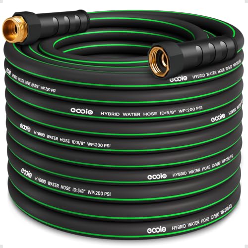 Heavy Duty Garden Hose 75ft, NON-EXPANDABLE Flexible Water Hose, Kink Resistant Lightweight Hybrid Hose, Leakproof Hose Male to Female Fittings