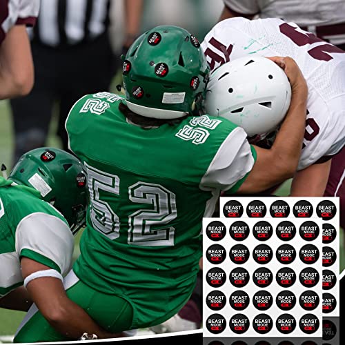 Image of Leinuosen 200 Pcs Beast Mode Football Helmet Stickers 1-1 /8 Inches Sports Fan Shop Beast Mode Helmet Award Decals Vinyl Self Adhesive Stickers for Car Hockey Lacrosse Football Baseball, 8 Sheets