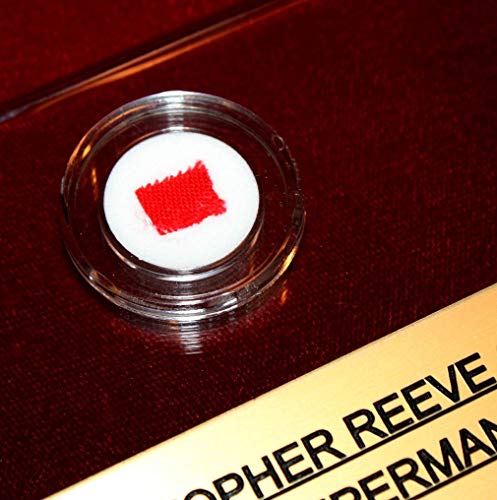 screen-used superman cape piece real cape artifact in case frame plaque coa