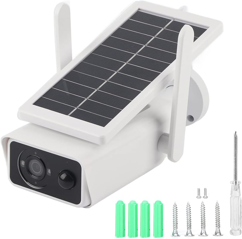 Techking Stay Secure with an Outdoor Wireless Surveillance Camera - Rainproof, Equipped with Remote Night Vision Monitoring, Motion Detection, and Solar Battery Power.