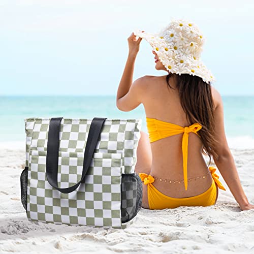 Waterproof Beach Tote Bag - Small Mom Tote Bag Shoulder Gym Beach Bag Travel Swim Nurse Tote With Zipper For Women Men #TOP7