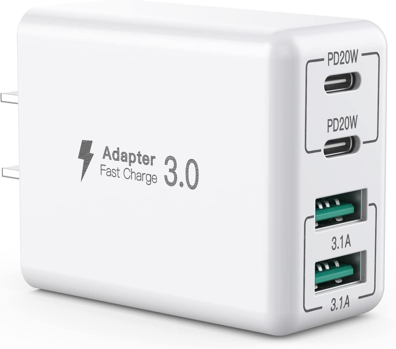USB C充電器 40W 急速USB コンセントACアダプター USBポート & USB Cポート【USB-A*2 & Type C*2】 Type-C 充電器 PD 20W アダプタ タイプc USB 電源タップ iPhone/iPad/Galaxy/Android その他各種機器対応